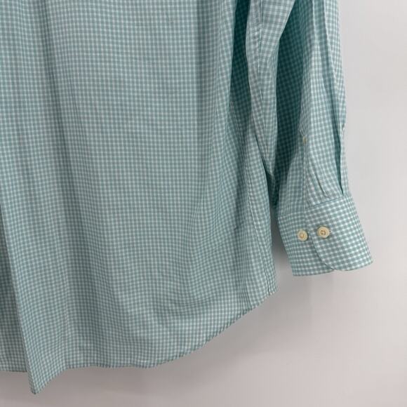 Peter Millar Men's White Blue Check Crown Soft Button Down Shirt Silk Blend XL - Picture 6 of 14